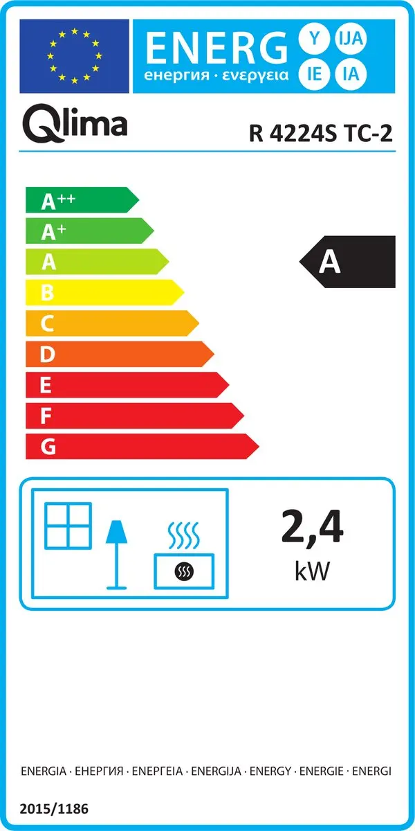 Qlima R 4224S TC-2 Petroleumkachel 2400W - Zwart
