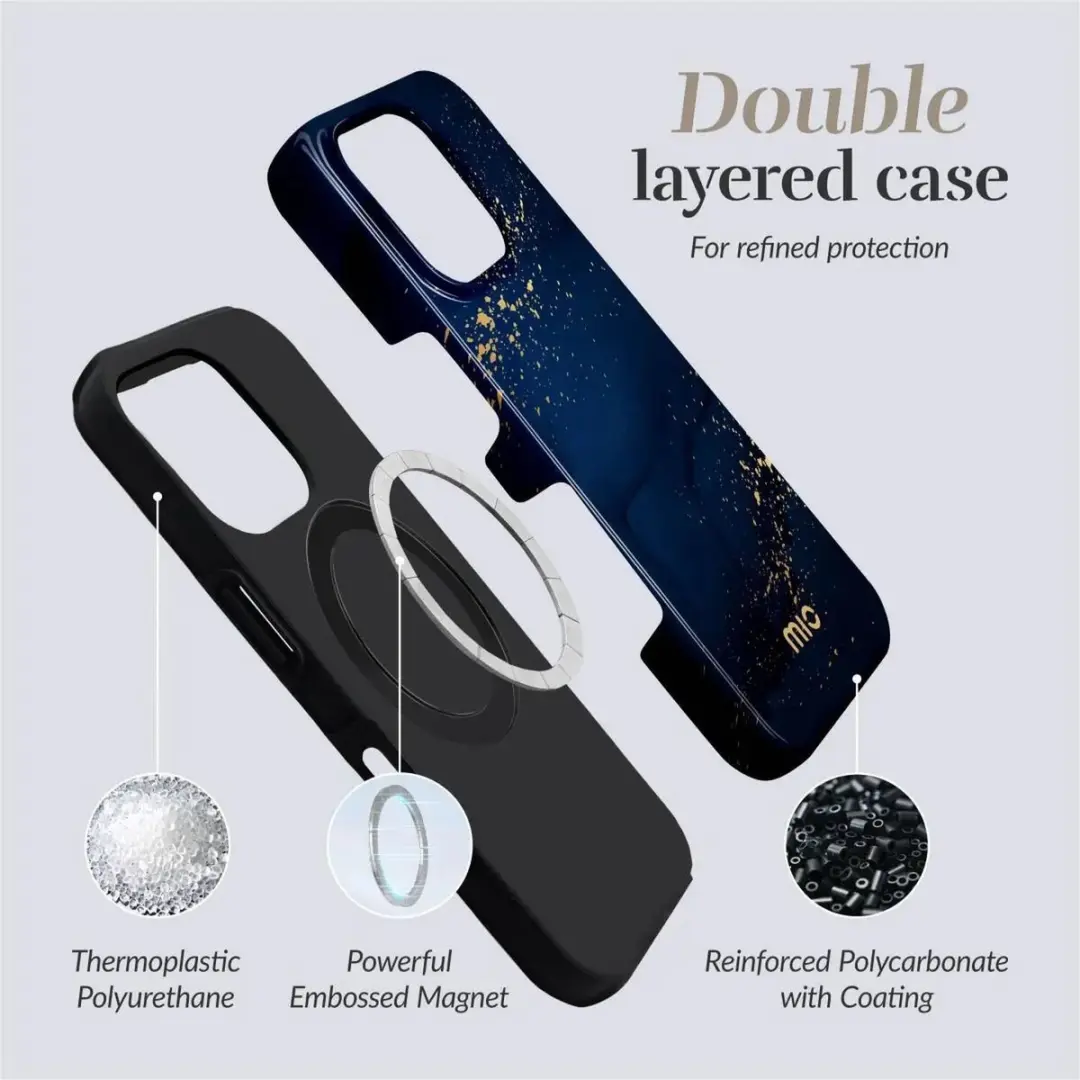 Mio by Mobilize iPhone 15/14/13 Hoesje Midnight Sparkle - MagSafe