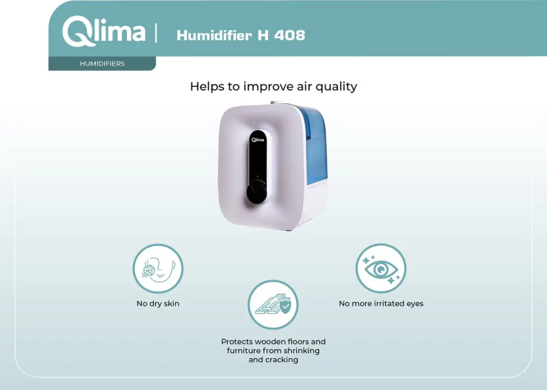 Qlima H 408 Luchtbevochtiger 5.6L - Wit/Blauw