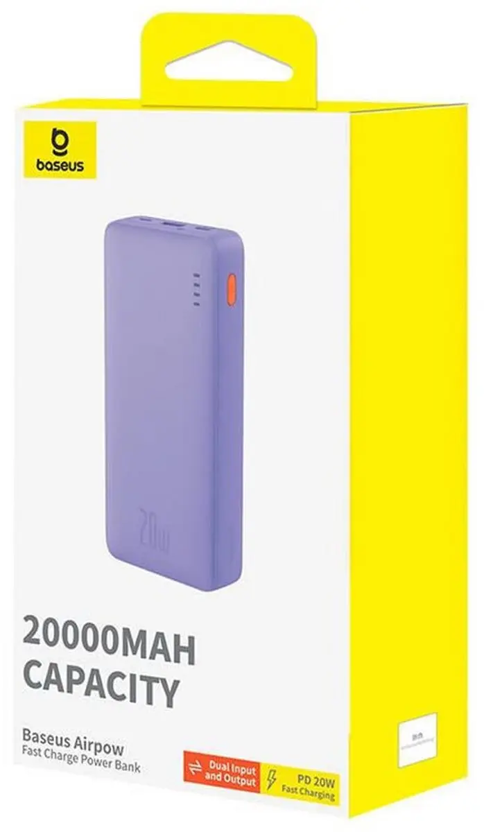 Baseus Airpow 20000mAh Powerbank 20W - Paars
