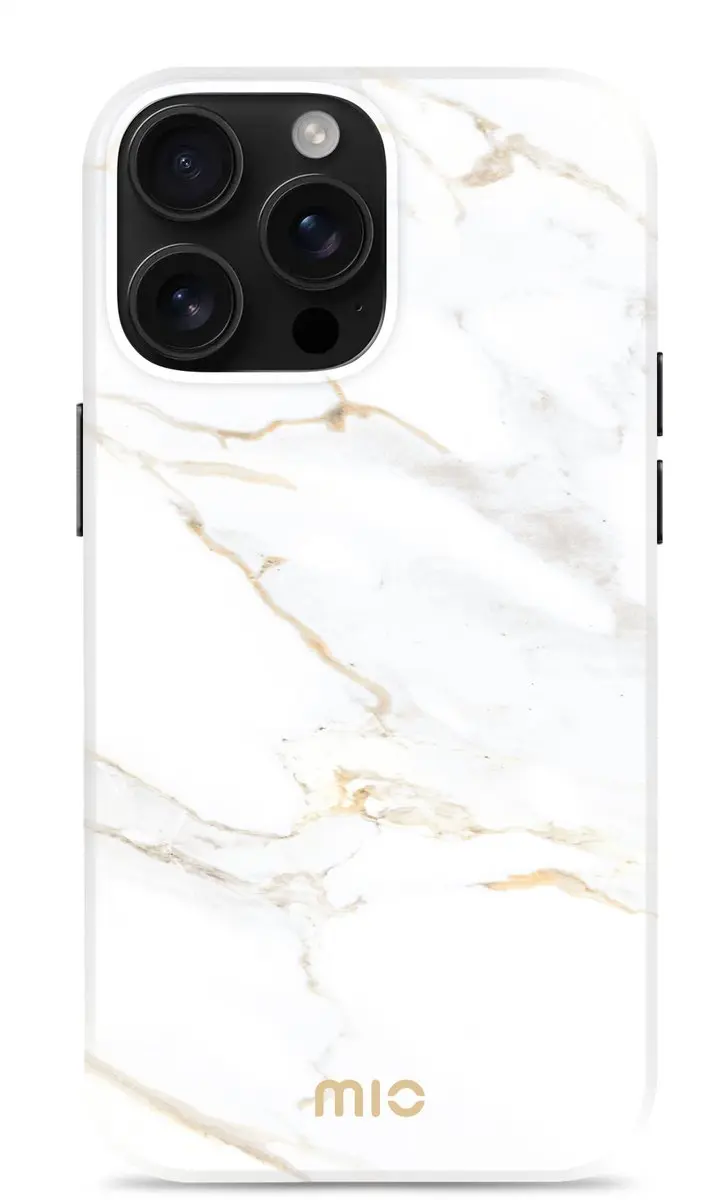 Mio by Mobilize iPhone 16 Pro Hoesje - Wit Marble