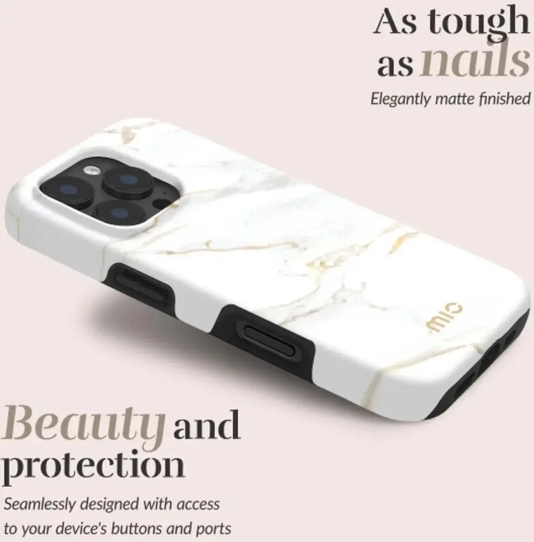 Mio by Mobilize iPhone 16 Pro Hoesje - Wit Marble