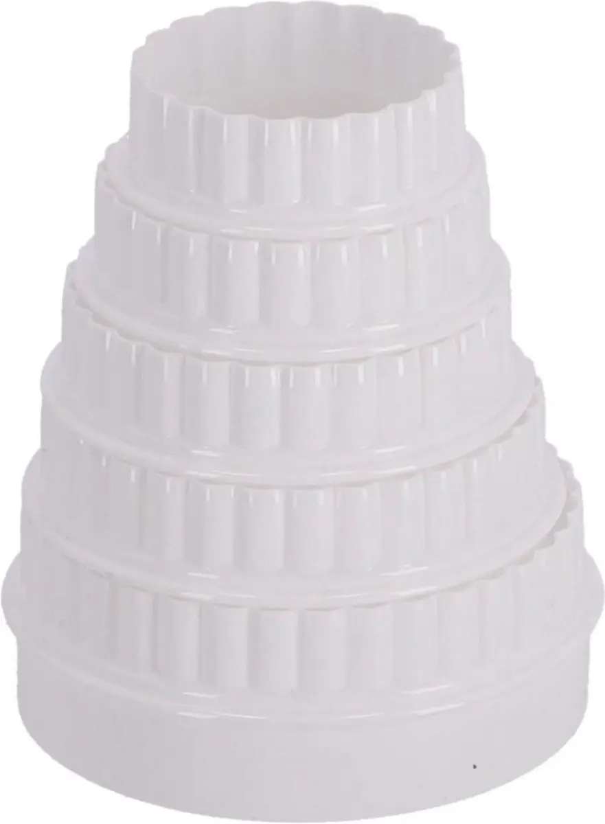 Patisse Set Uitsteekvormen Rond 12cm - 6-delig Wit