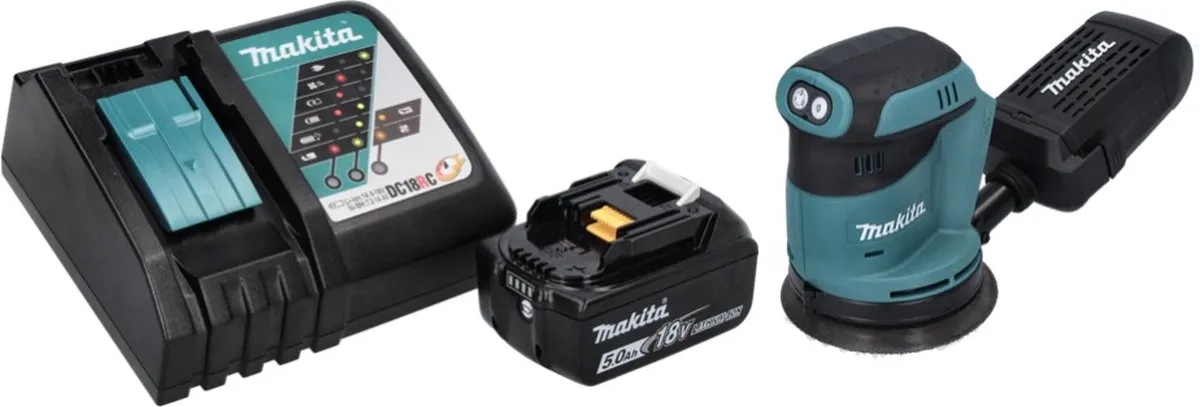 Makita DBO180RT1 Excentrische Schuurmachine 18V 125mm - 5,0 Ah Accu - afbeelding 2 van 5