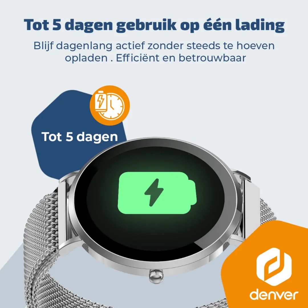 Denver SWC394S Smartwatch - AMOLED 1.32" - 200mAh - Zilver