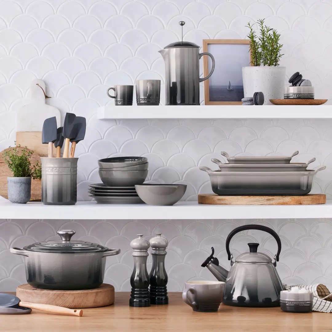 Le Creuset Mini Peper- en Zoutset Flint 12cm - 2 Stuks