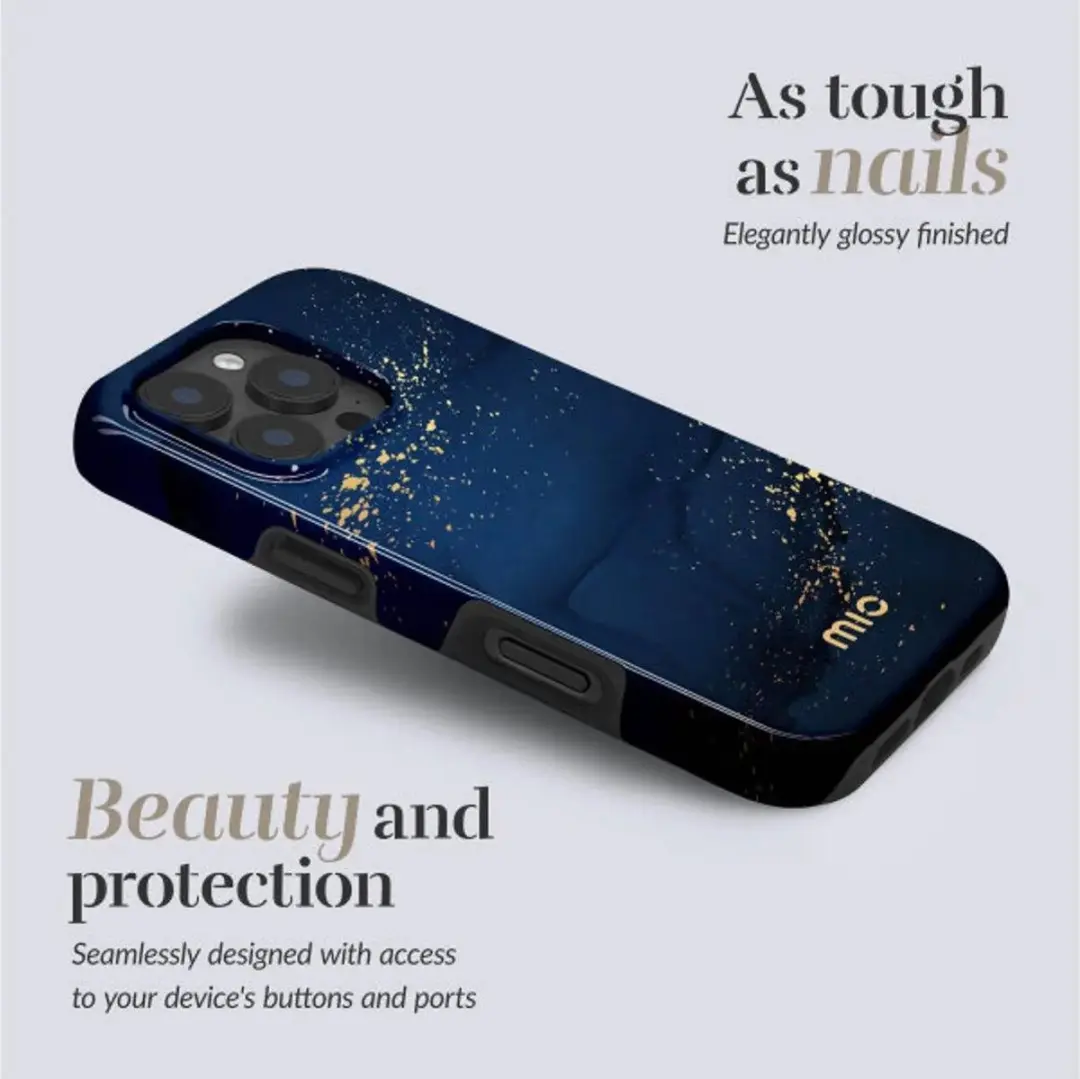 Mio by Mobilize iPhone 16 Hoesje Midnight Sparkle - Blauw