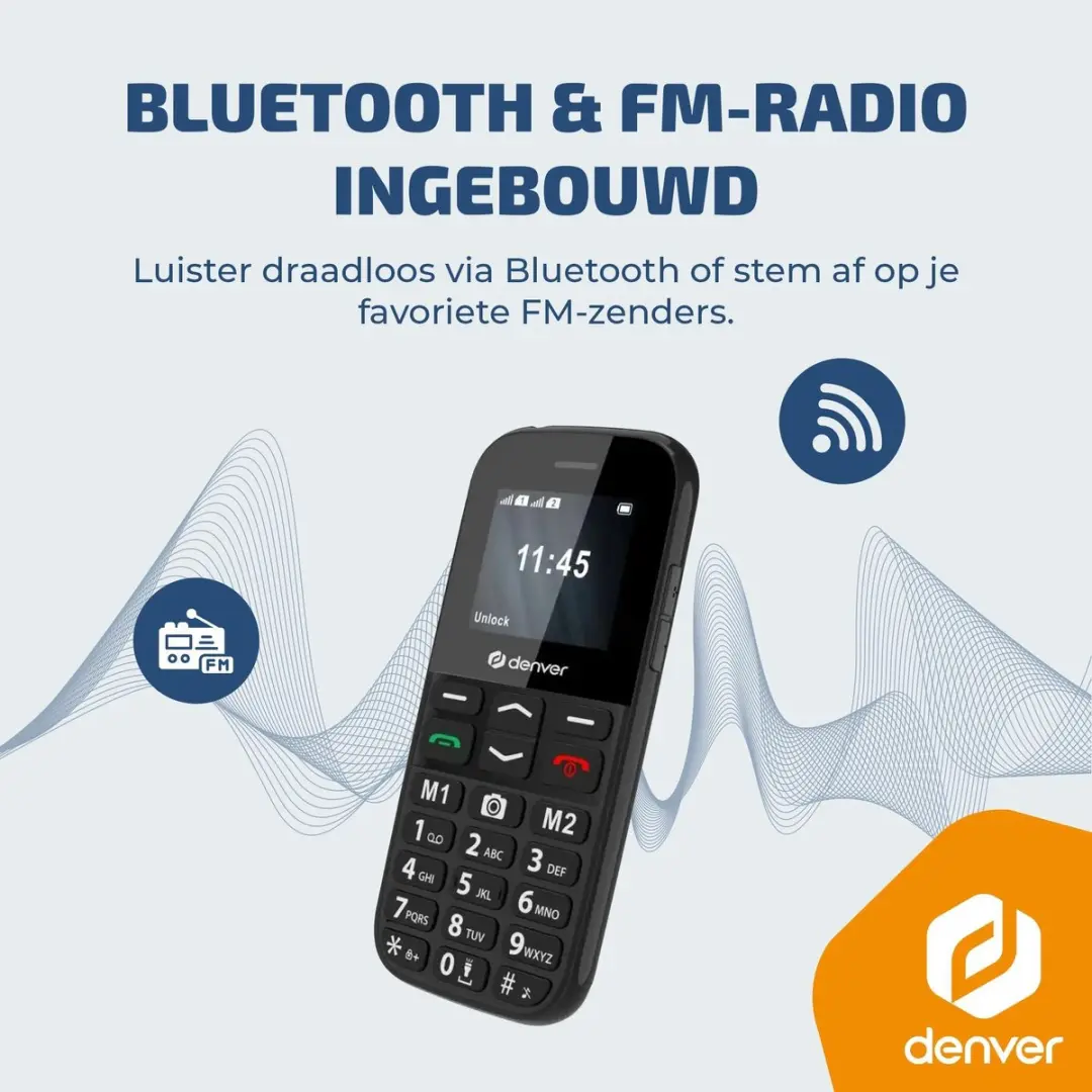 Denver Senioren Telefoon BAS18800L 4G - Grote Toetsen - SOS Knop