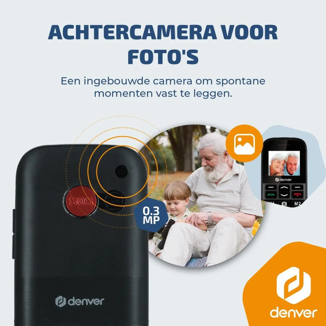 Denver Senioren Telefoon BAS18800L 4G - Grote Toetsen - SOS Knop