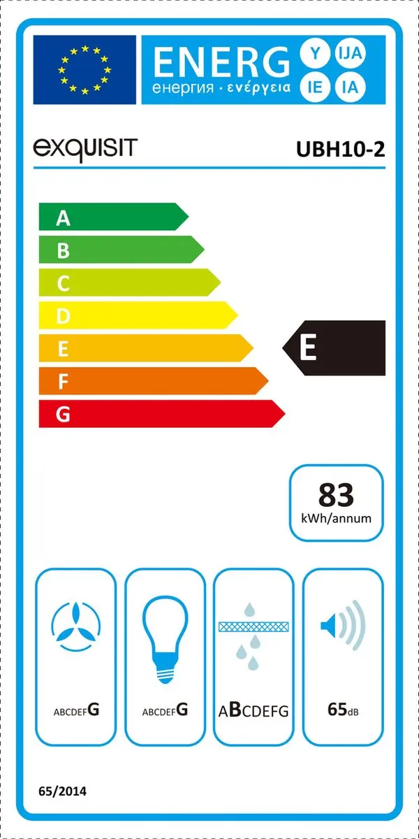 Exquisit UBH10-2INOXLOOK Onderbouwkap - 170 m³/u - 120mm