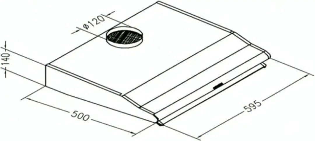 Exquisit UBH10-2INOXLOOK Onderbouwkap - 170 m³/u - 120mm