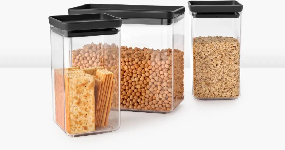 Brabantia Tasty+ Voorraadbussen 6,7L - 6 Stuks - MPN 230707 Dark Grey