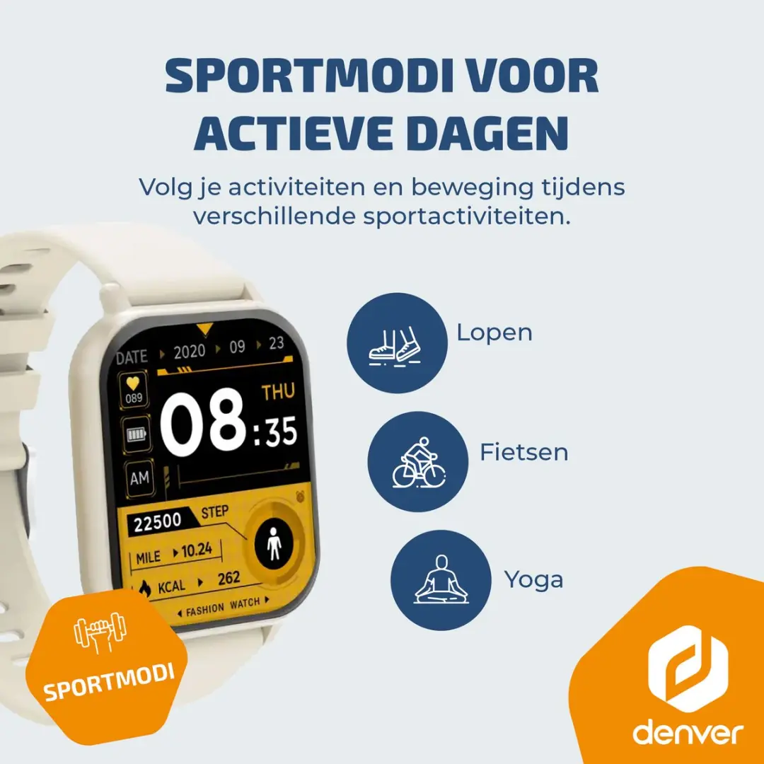 Denver SWC176BE Smartwatch - Beige - 49mm - 200mAh