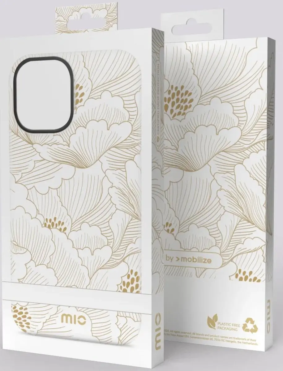 Mio by Mobilize iPhone 16 Hoesje - MagSafe - White Roses