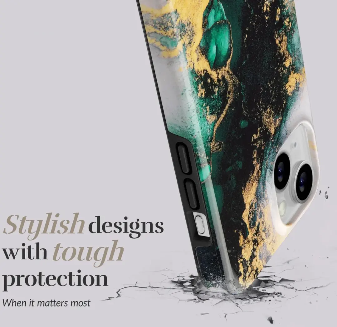 Mio MagSafe iPhone 16 Pro Hoesje - Green Marble