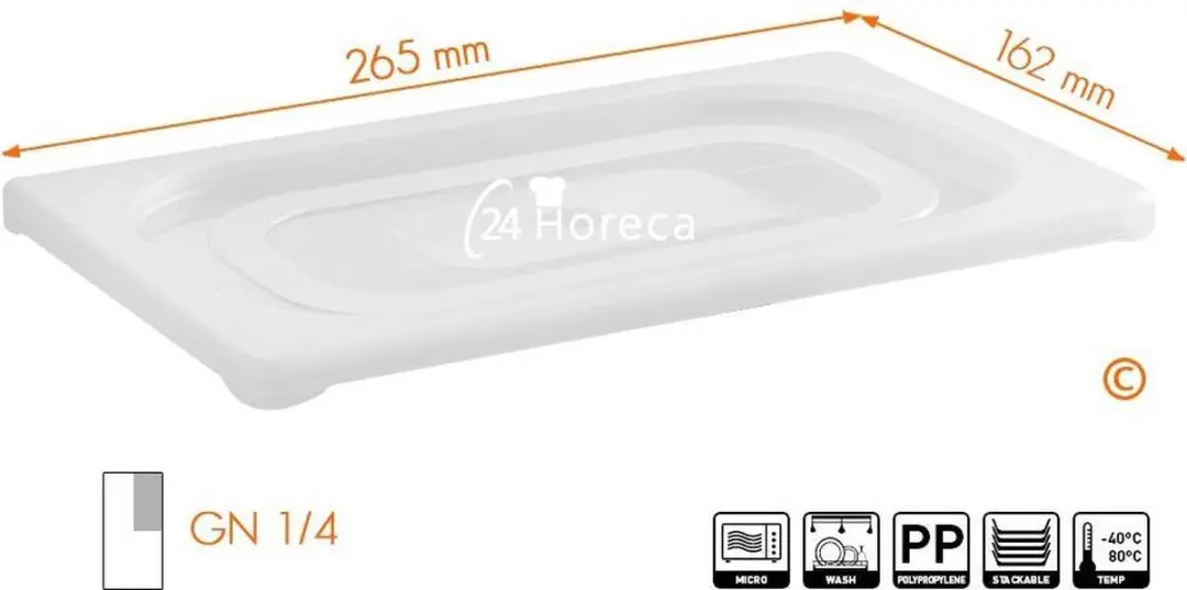 HENDI Deksel voor GN-container 265x162mm - Polypropyleen - Transparant