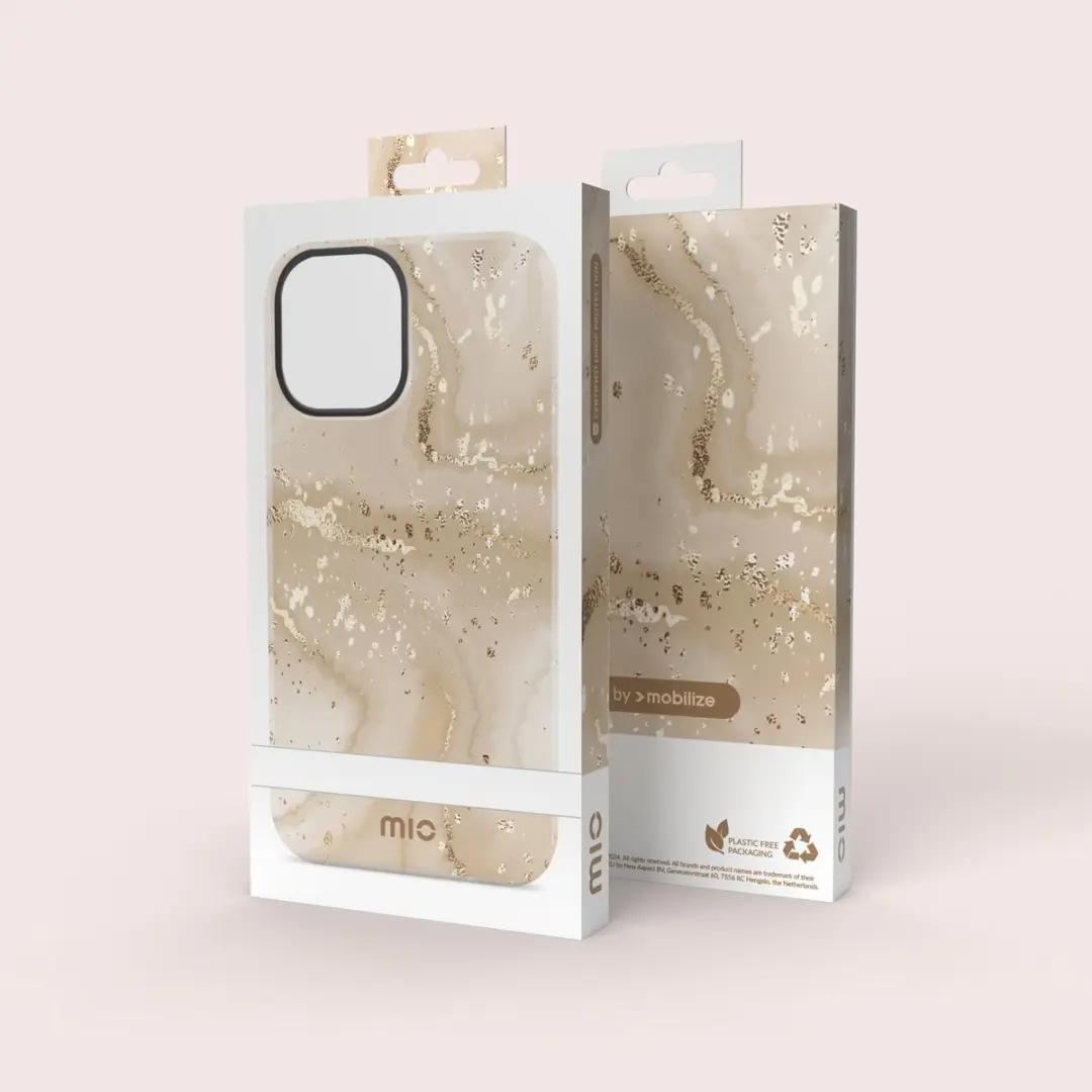 Mio by Mobilize Hoesje MIOGOMS255G - Samsung Galaxy S25 - Goud Marble - afbeelding 6 van 6