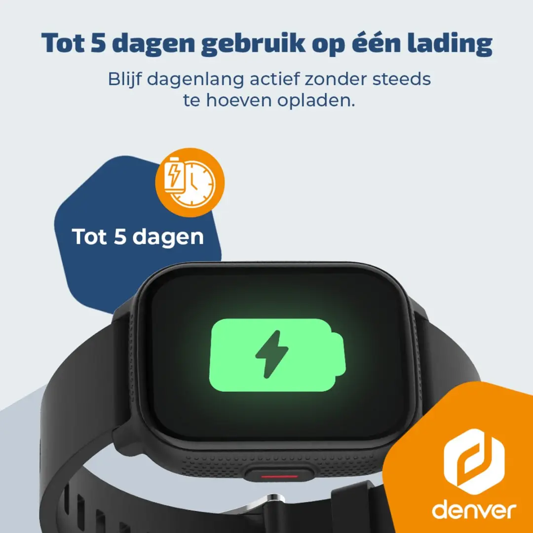 Denver SWC184B Smartwatch - 48mm - 260mAh - Zwart