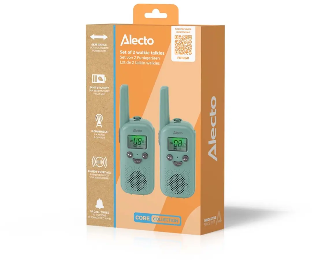 Alecto FR10GR Walkie Talkie Set - 2 Stuks - 6 km Bereik - Mint Groen - afbeelding 6 van 6