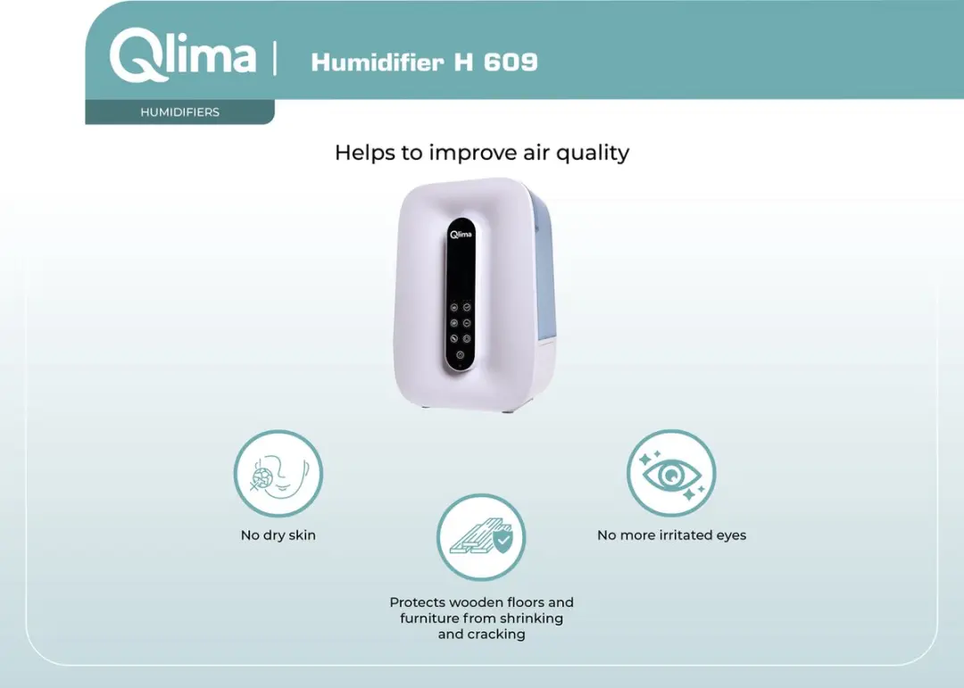 Qlima H 609 Luchtbevochtiger 20L - Blauw/Wit
