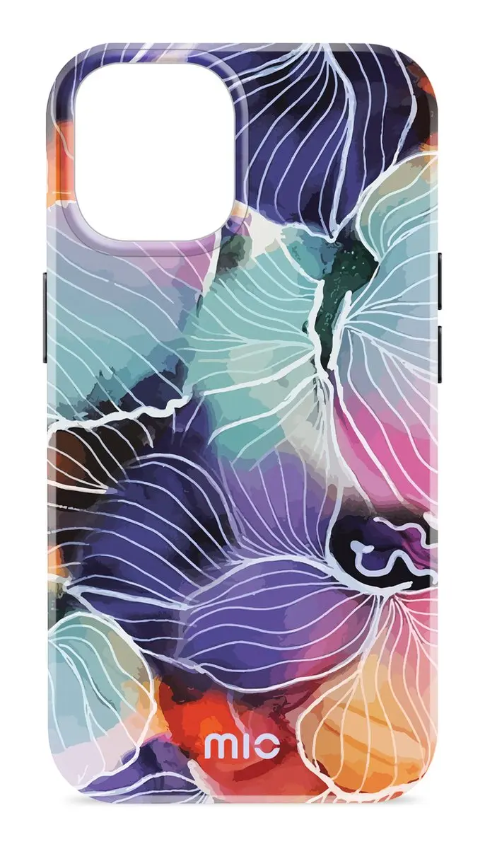 Mio MagSafe iPhone 16 Pro Max Hoesje Flowers - Blauw/Paars