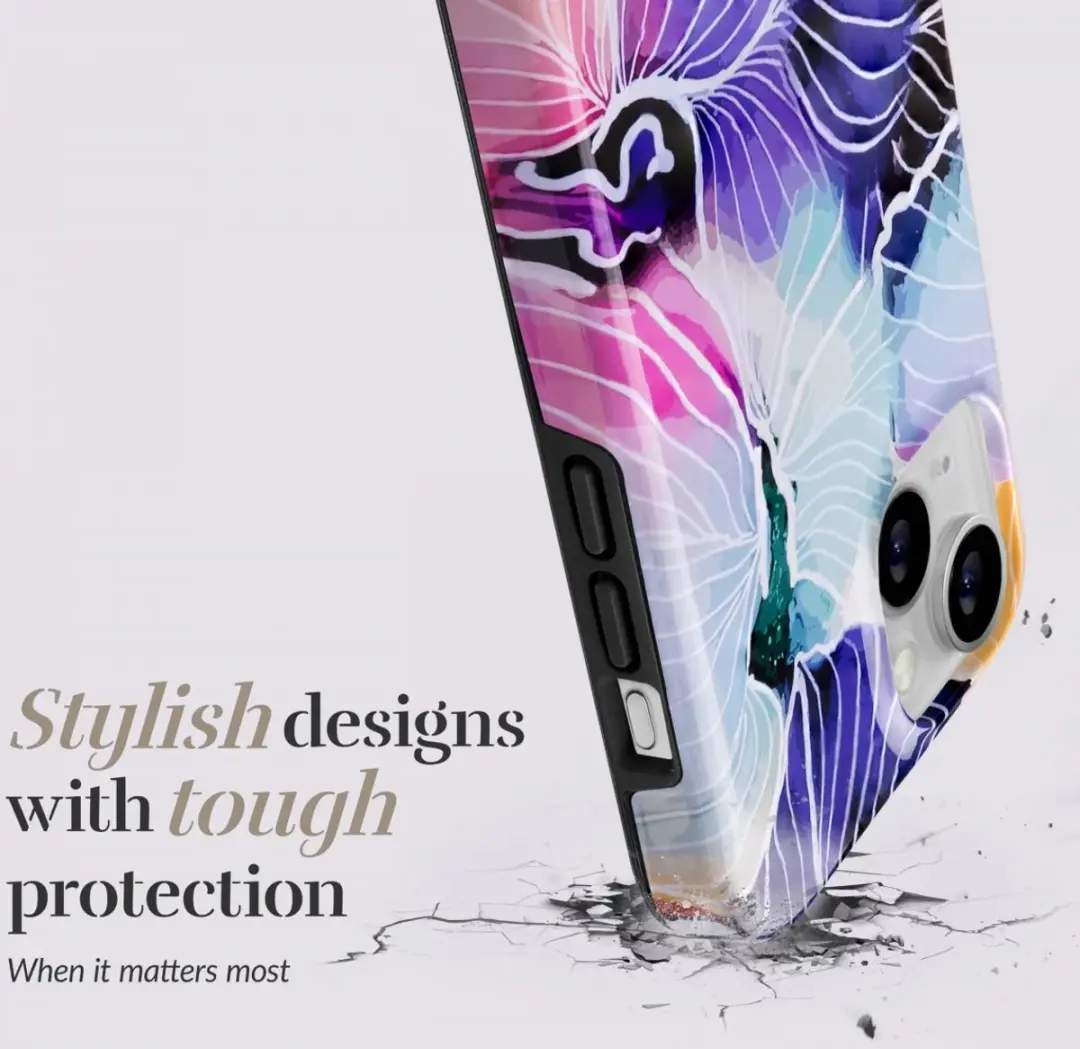 Mio MagSafe iPhone 16 Pro Max Hoesje Flowers - Blauw/Paars