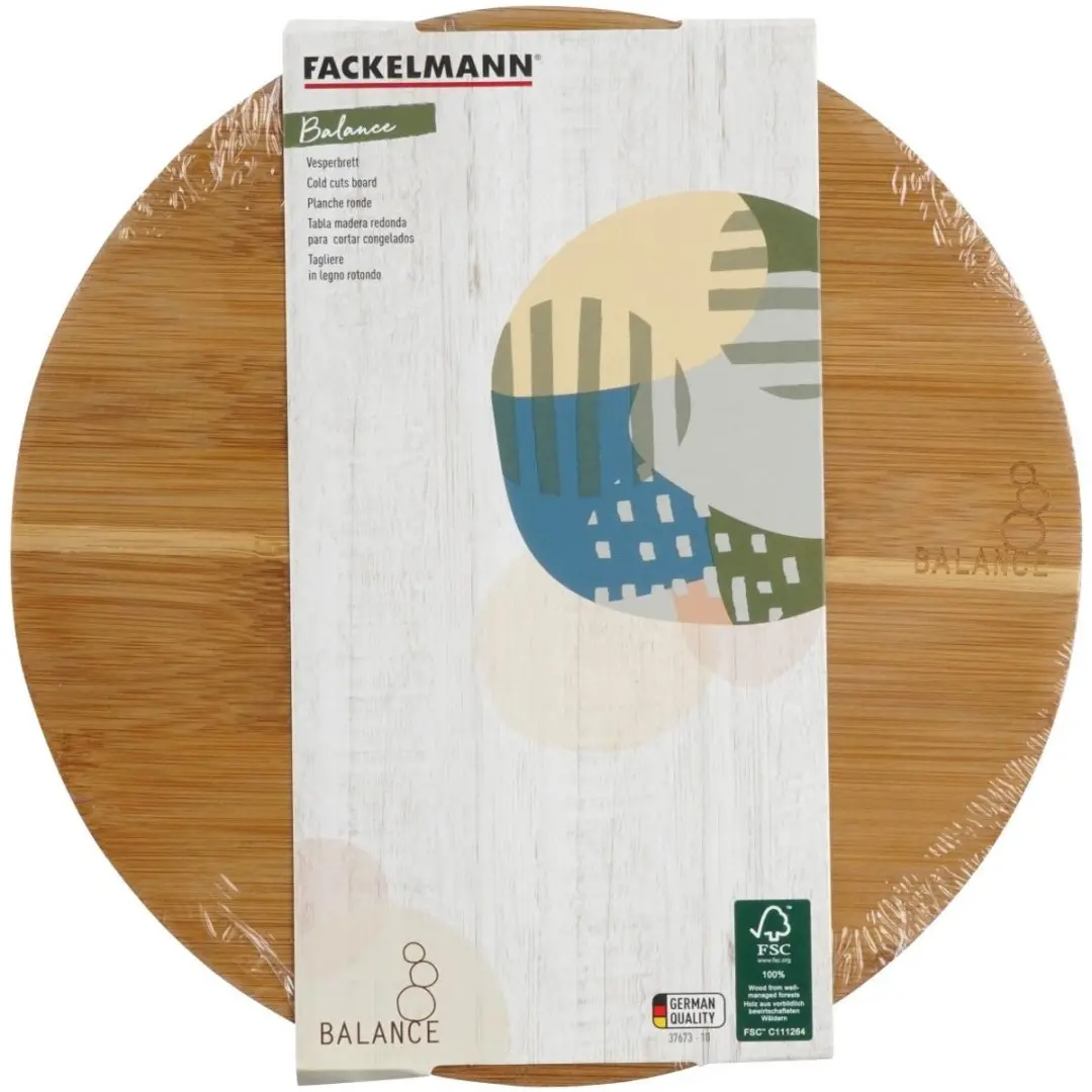 Fackelmann Balance Bamboe Snijplank 24x24cm - Grijs/Bruin