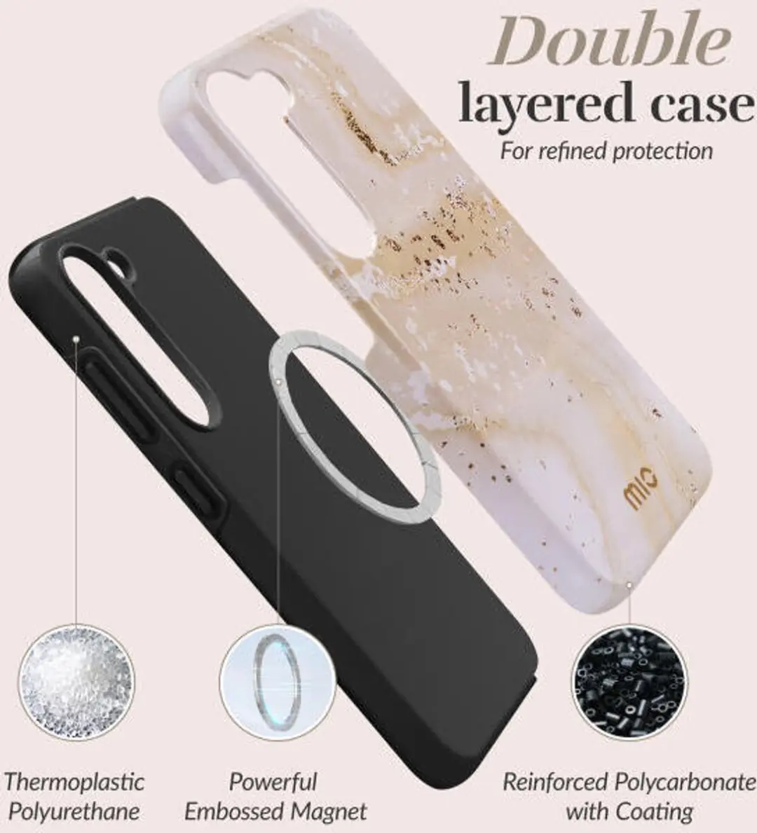 Mio by Mobilize Hoesje MIOGOMA165G - Samsung Galaxy A16 - Goud Marble