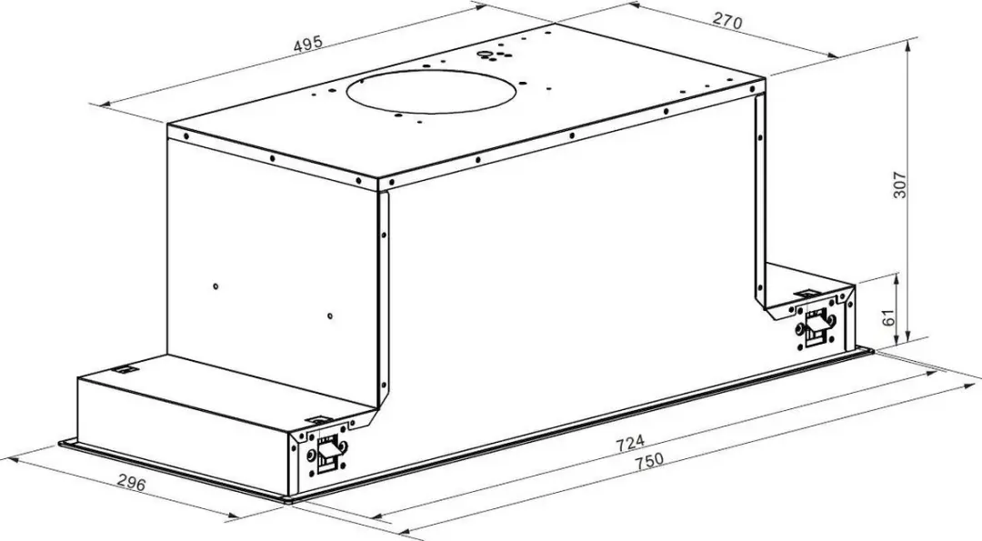 Exquisit EBH76W Inbouw Afzuigkap - 591 m³/u - Wit