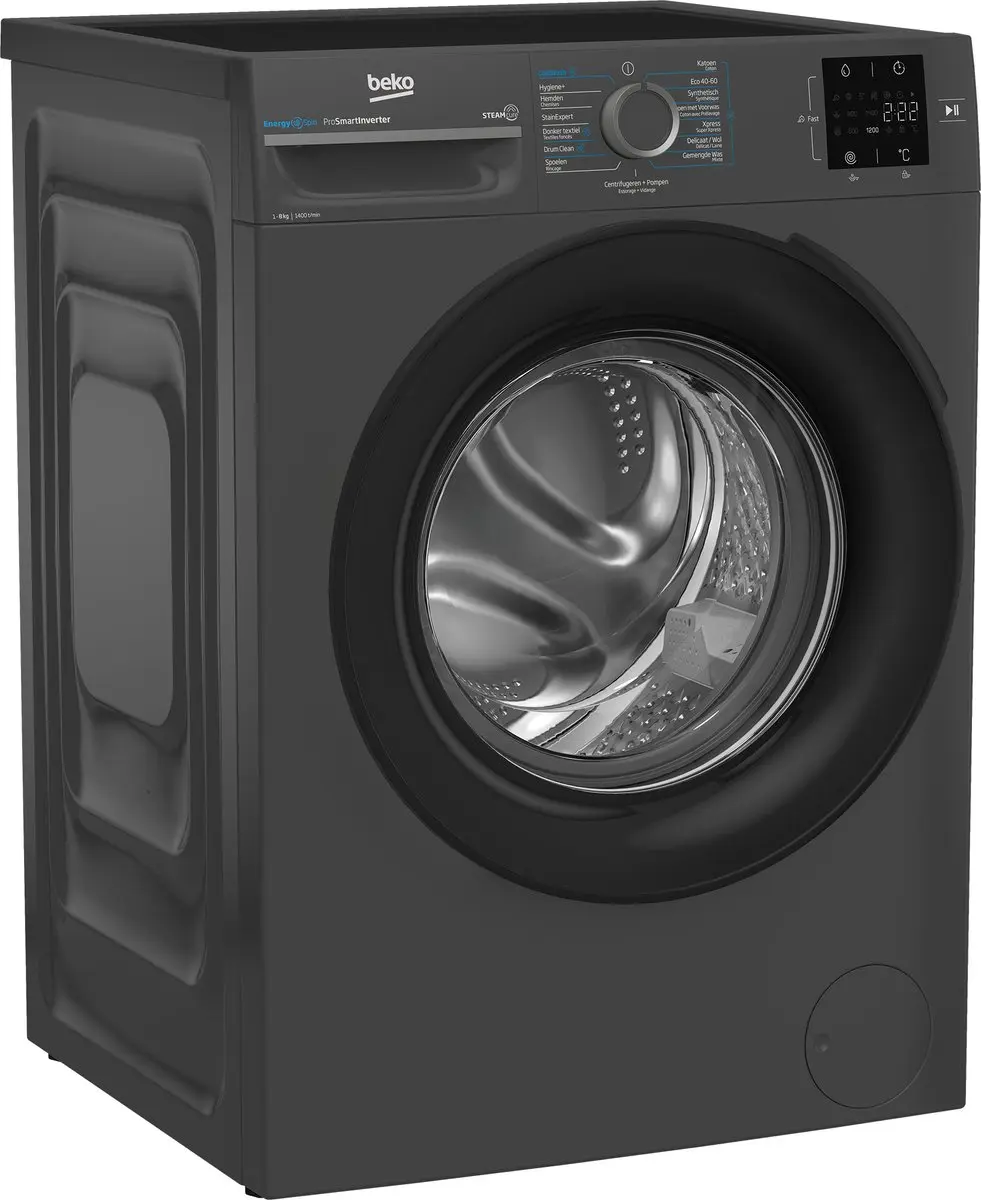 Beko BM3WFT3841A EnergySpin Wasmachine 8 kg - Antraciet - afbeelding 6 van 6