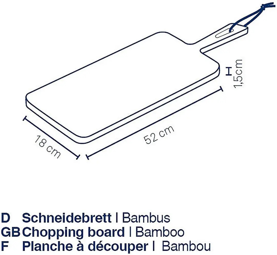 Kela Bamboe Snijplank 18x52cm - Bruin