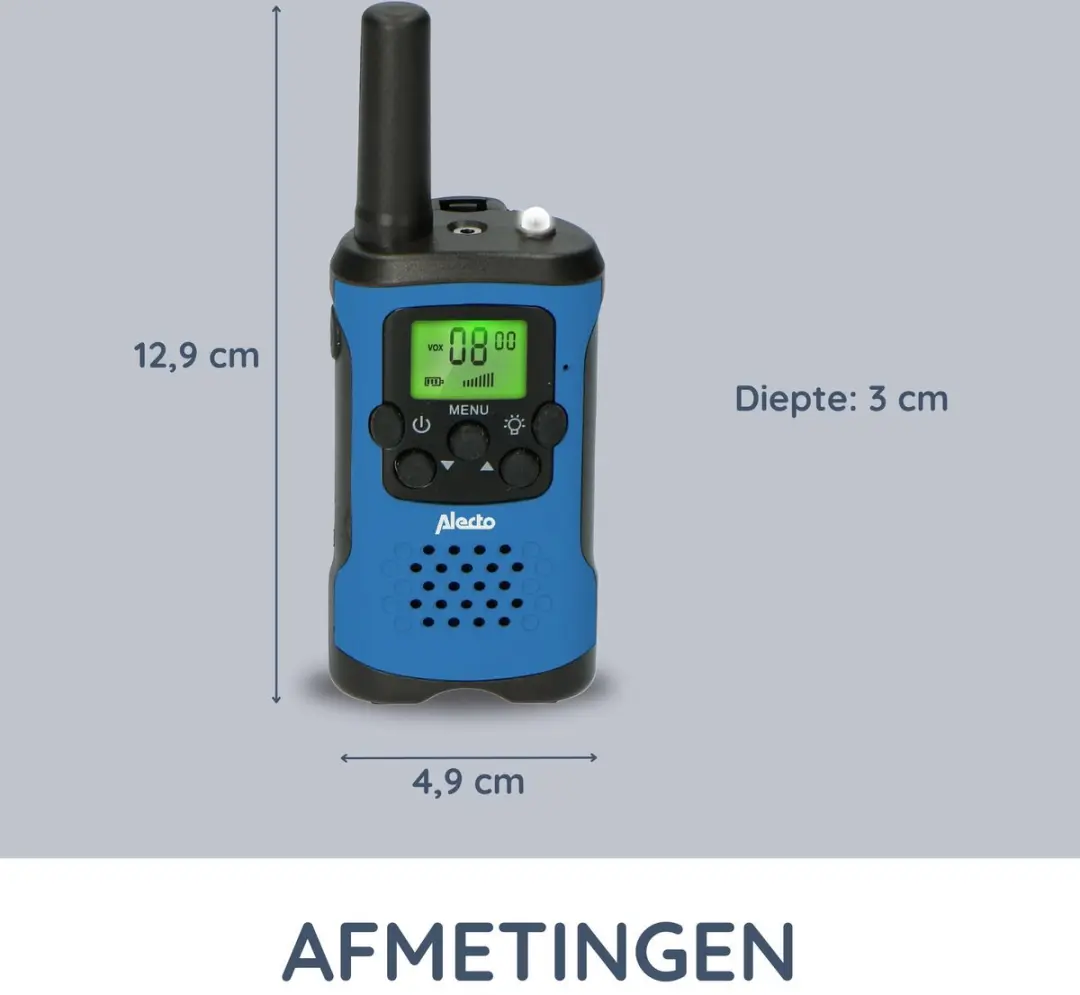 Alecto Walkie Talkie 2x - 7 km Bereik - Blauw