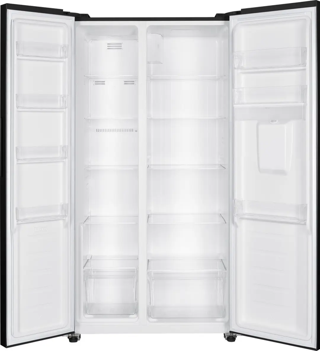 Exquisit SBS239-WS-EB Amerikaanse Koelkast - 442L - Zwart