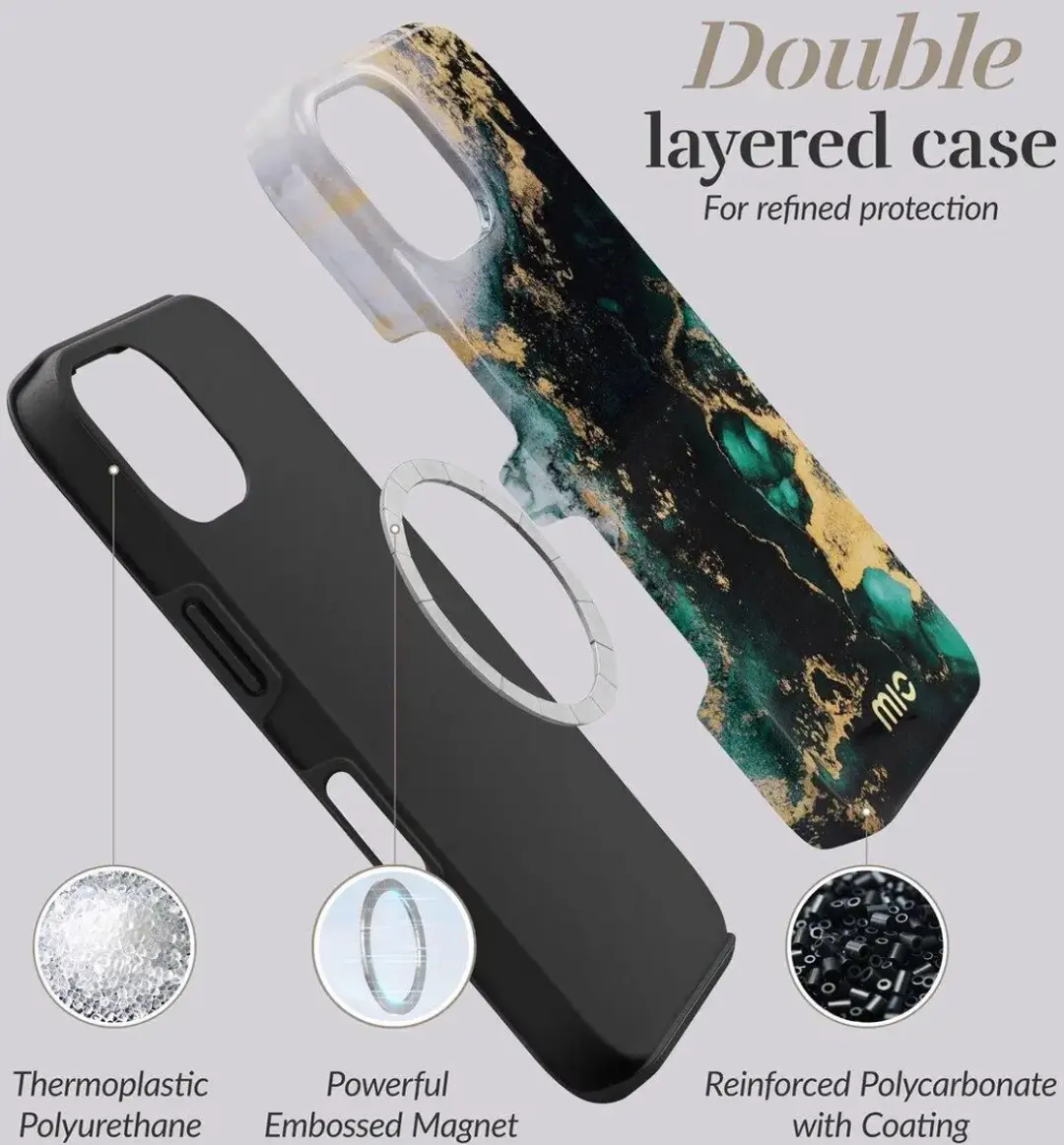Mio by Mobilize iPhone 17e/16e Hoesje MIOGMIPHSE4 - Green Marble
