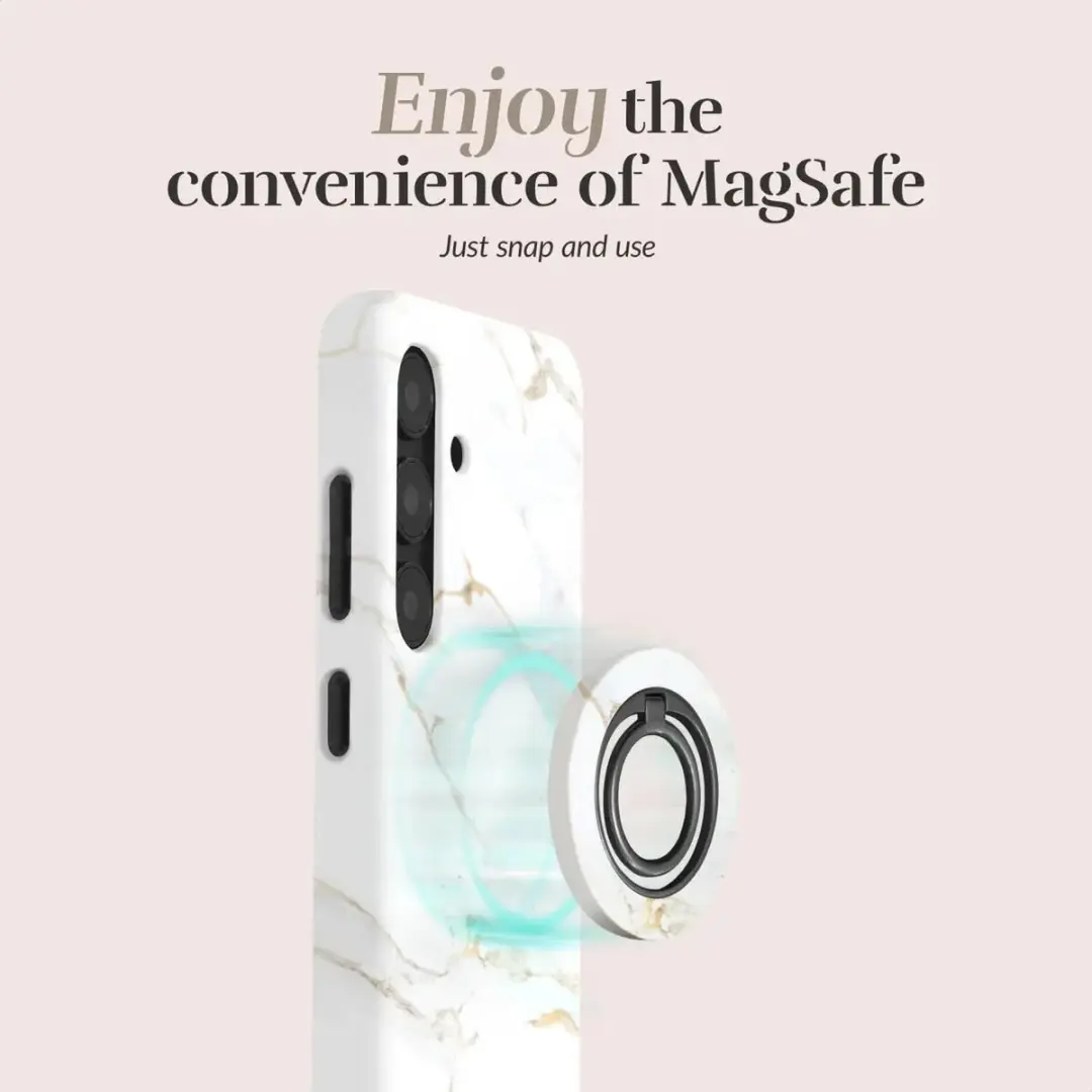 Mio MIOCSRWM Ringhouder MagSafe - Universeel - 360° Draaibaar - White Marble