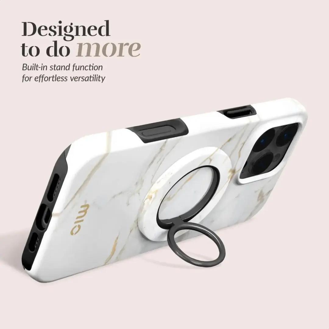 Mio MIOCSRWM Ringhouder MagSafe - Universeel - 360° Draaibaar - White Marble