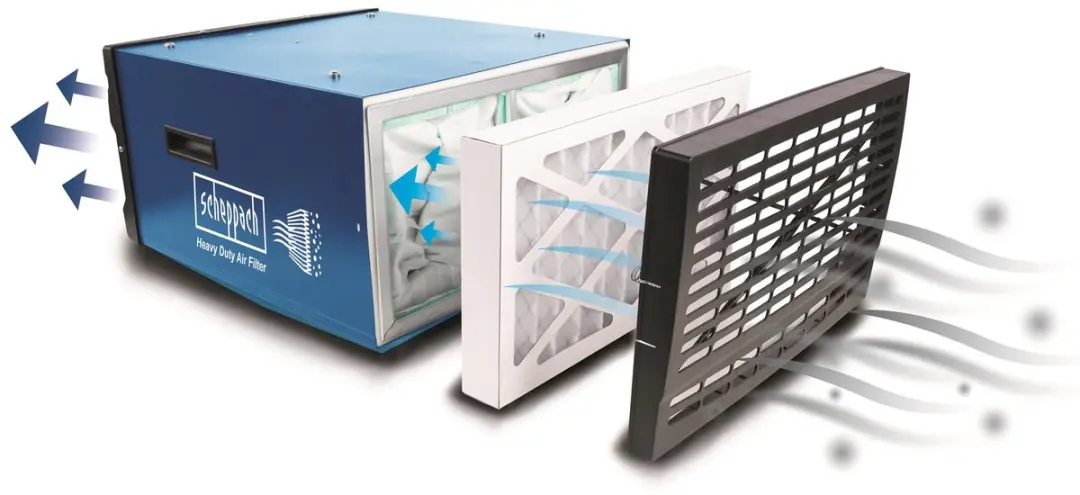 Scheppach HDA-14 Luchtfilter - 110W - Blauw