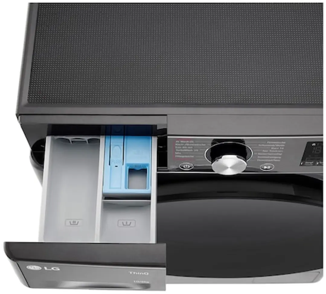 LG W4WR70X6YB Wasdroogcombinatie 10/6 kg - Zwart