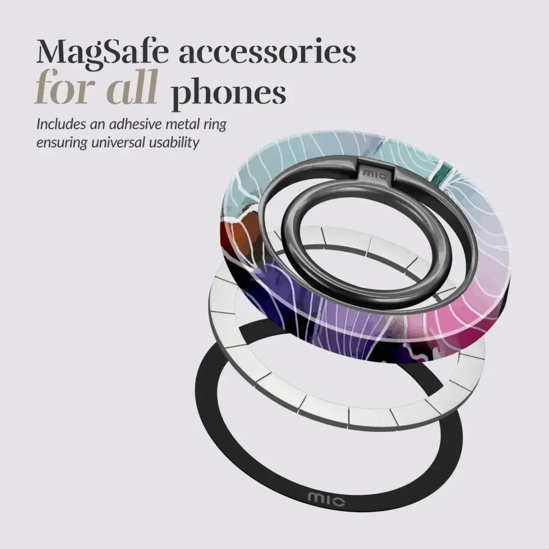 Mio by Mobilize MIOMCSRFL Ringhouder MagSafe - Flowers - 360° Draaibaar