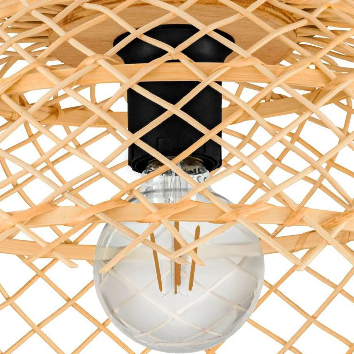 Eglo Ausnby Plafondlamp E27 - Ø37cm - Zwart/Hout