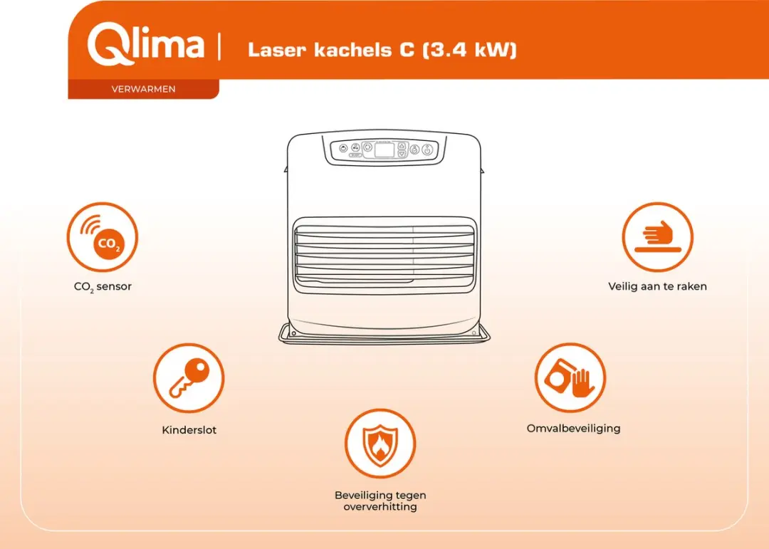 Qlima SRE 4035 TC Paraffinestraatverwarming 3500W - Wit