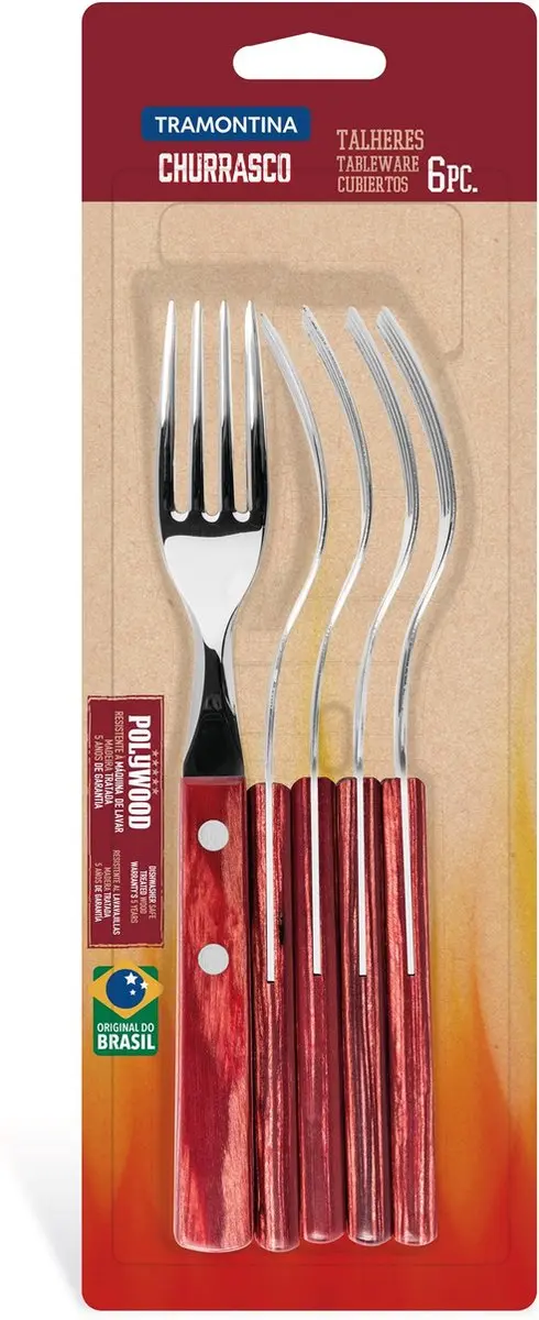 Tramontina Gaucho Steakvorkenset 6-delig - Bruin