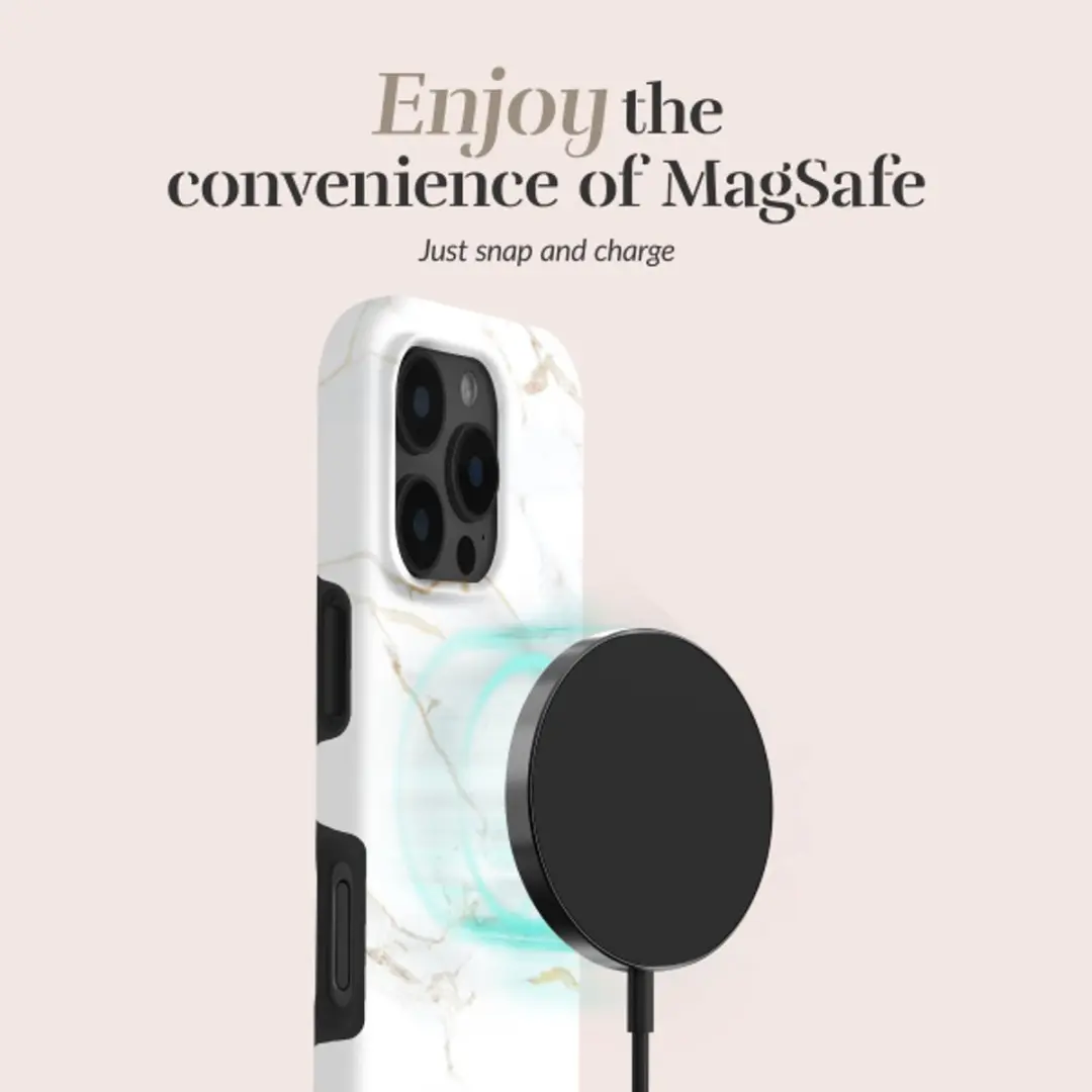 Mio by Mobilize iPhone 16 Hoesje - MagSafe - Wit Marmer