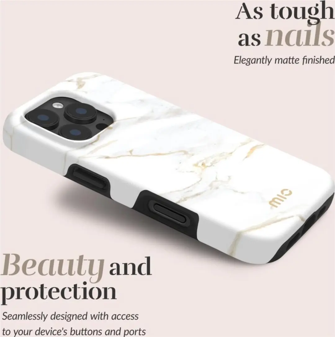 Mio by Mobilize iPhone 16 Hoesje - MagSafe - Wit Marmer