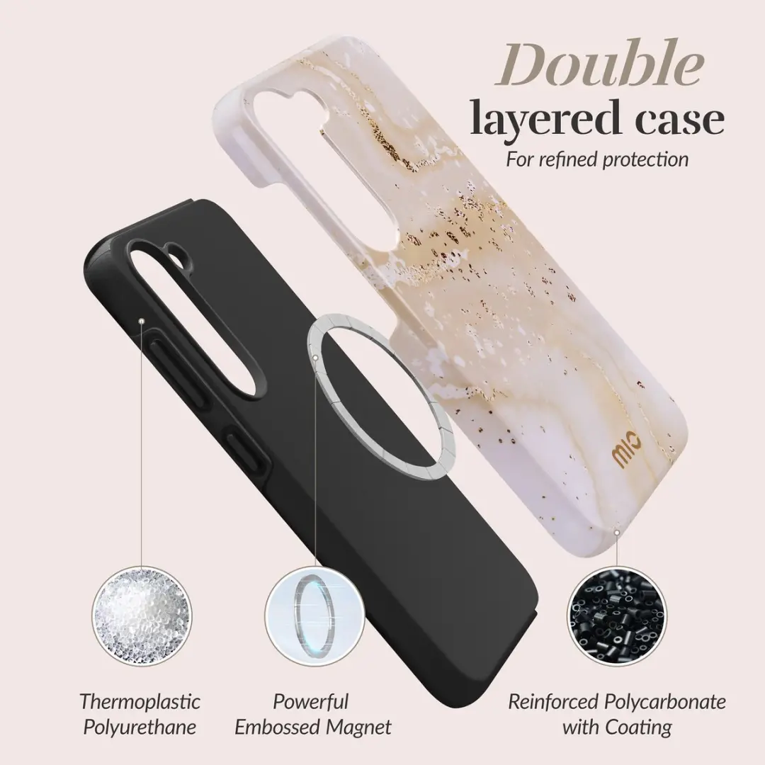 Mio by Mobilize Hoesje MIOGOMA565G - Samsung Galaxy A36/A56 - MagSafe - Goud Marble