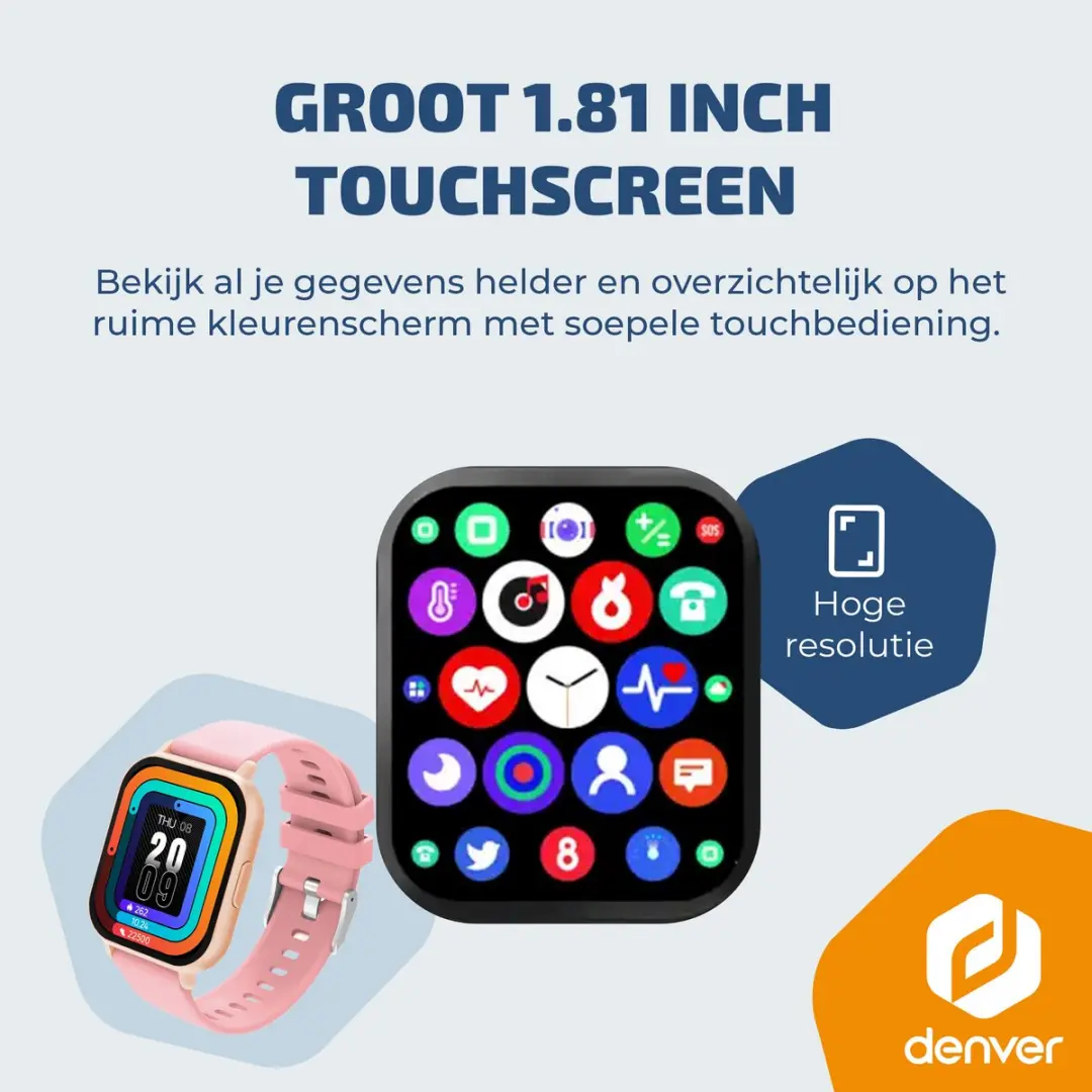 Denver SWC176RO Smartwatch - Roze - 200mAh