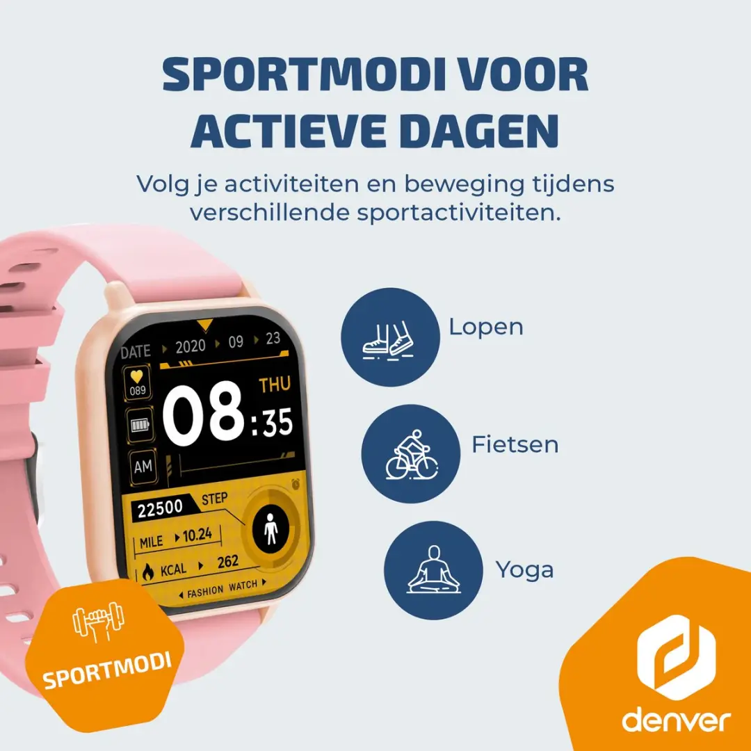 Denver SWC176RO Smartwatch - Roze - 200mAh