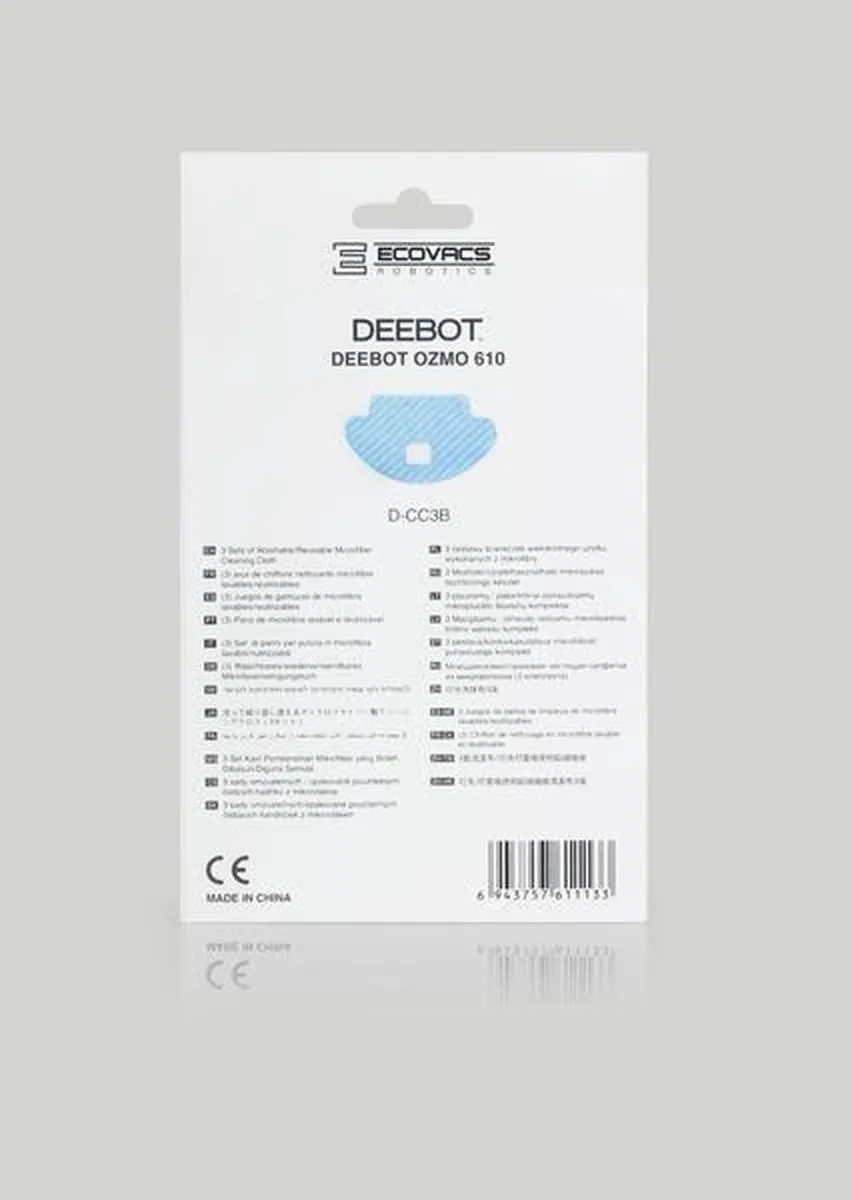 Ecovacs DCC3B Dweildoek - Blauw - 3 Stuks - afbeelding 3 van 3