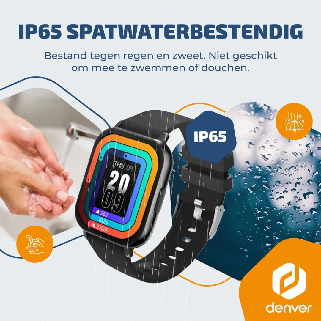 Denver SWC176B Smartwatch - 49mm - 200mAh - Zwart