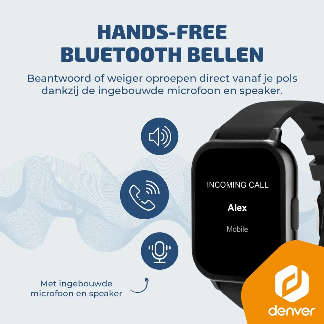 Denver SWC-176 Smartwatch - Zwart - afbeelding 6 van 6